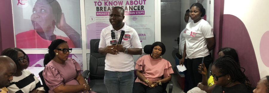 Executive Director, MBCF, Ibrahim Oppong Kwarteng addressing the media during the inauguration of the Foundation's office